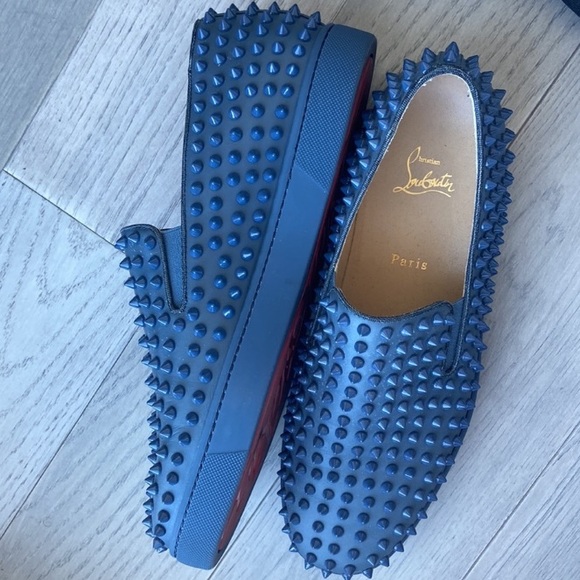 Christian louboutin spiked loafers